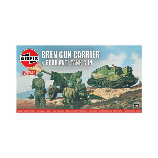 Airfix Military Vehicle Bren Gun Carrier & 6PDR Anti-Tank Gun Vintage Classic 1:76