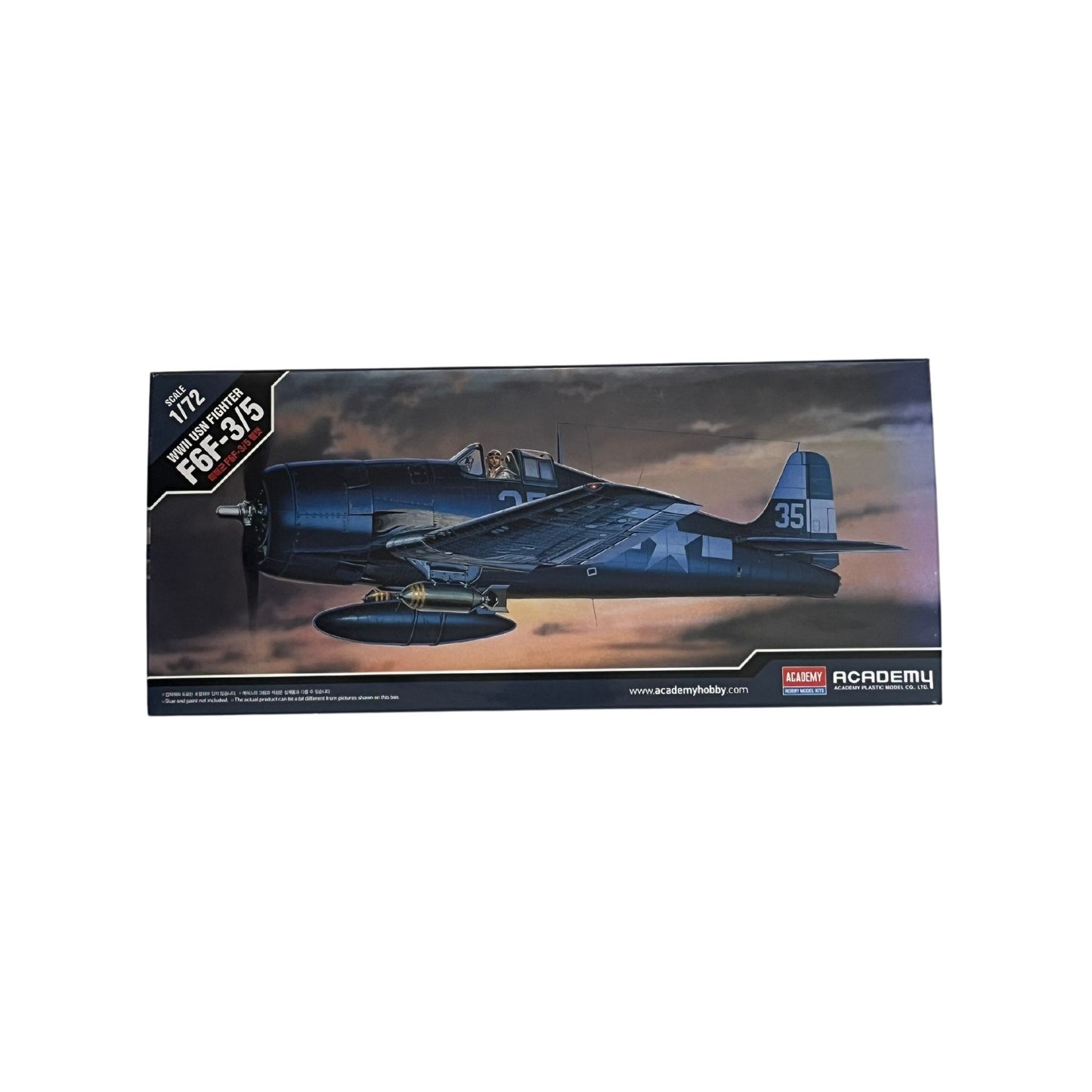 Academy model aeroplane kit WWII USN Fighter F6F-3/5 1:72