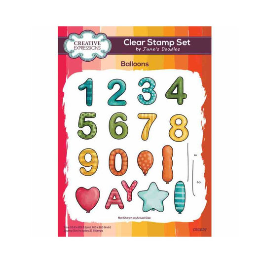 Jane's Doodles Balloons Clear Stamp Set