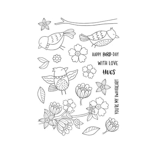 Jane's Doodles Birdsong Blooms Clear Stamp Set