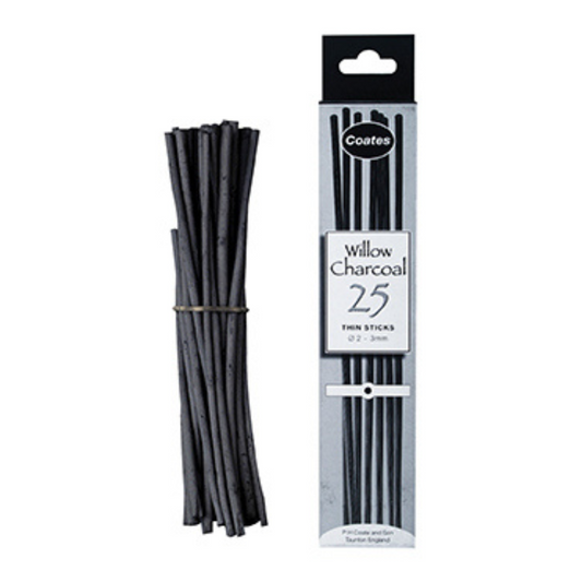 Willow Charcoal - 25 thin sticks