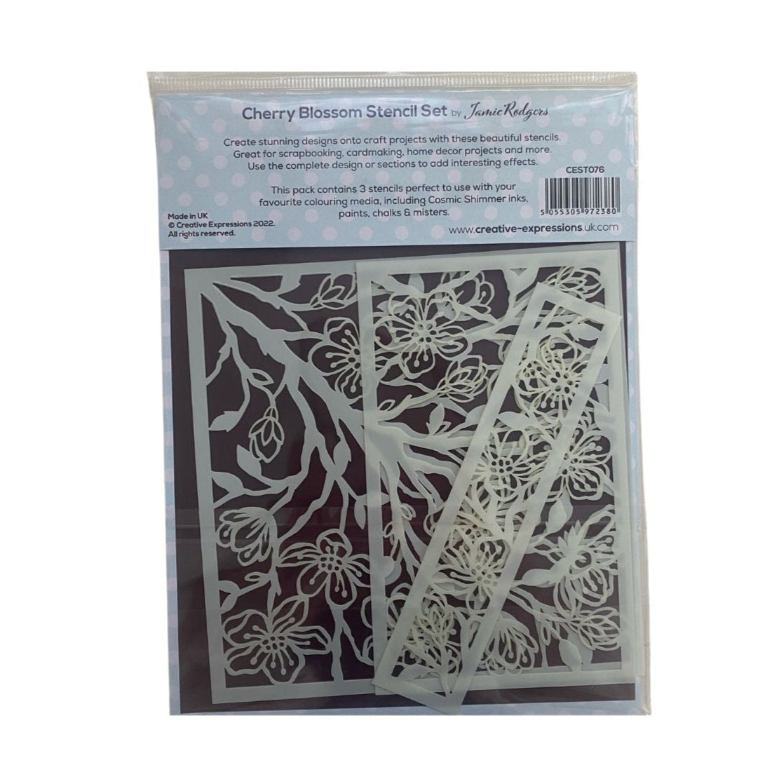 Cherry Blossom Stencil set of three Creative Expression back