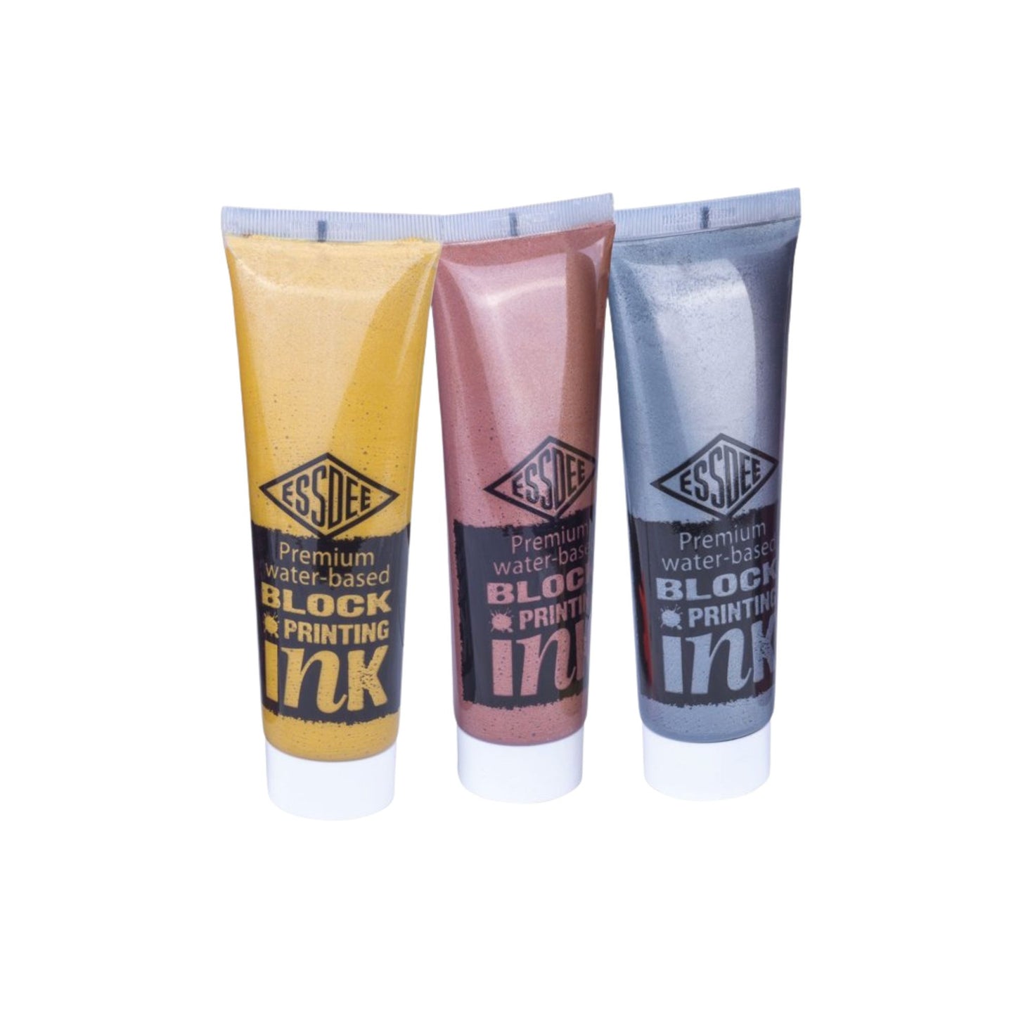 Metallic Block Printing Ink 100ml tubes - Gold, Bronze, Silver