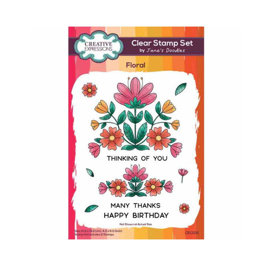 Jane's Doodles Floral Clear Stamp Set