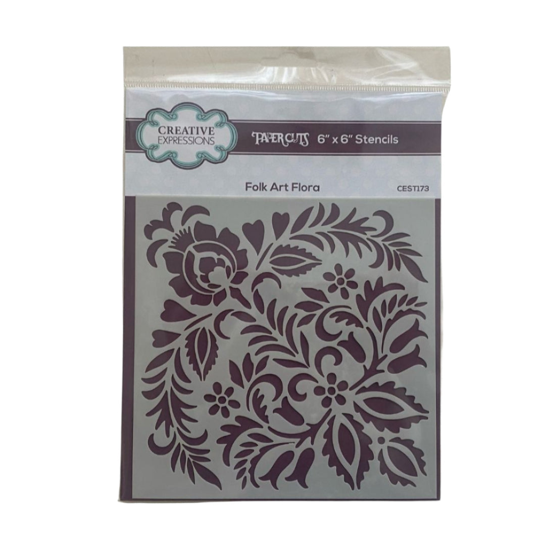 Folk Art Flora Creative Expressions Stencil