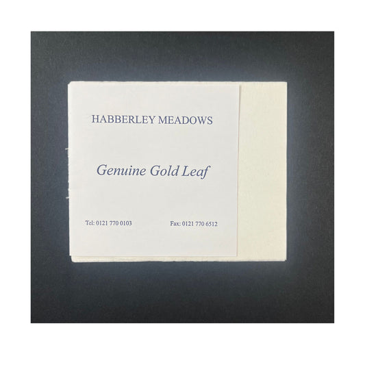 Genuine gold leaf from Habberley Meadows. Book of 25 transfer leaves.
