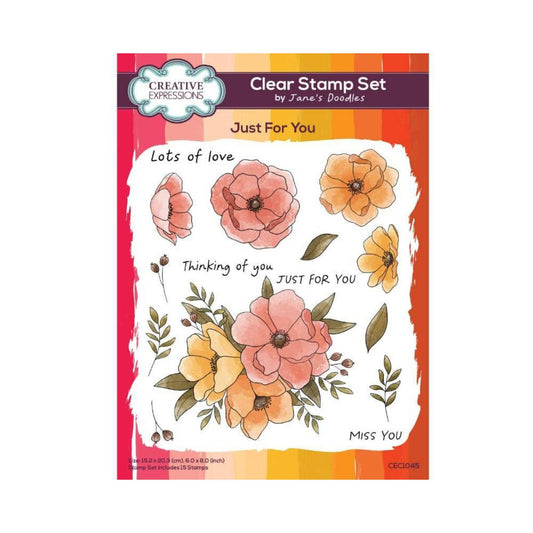 Jane's Doodles Just For You Clear Stamp Set