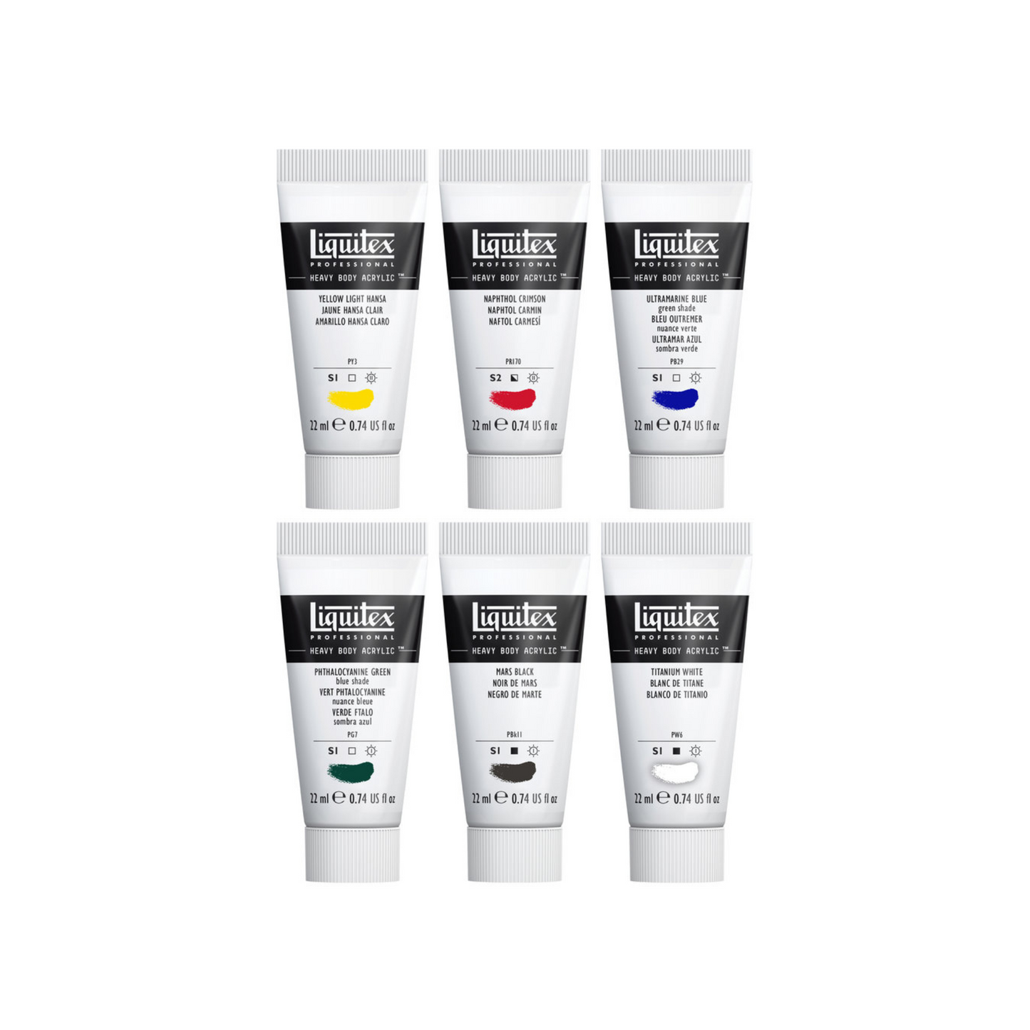 Liquitex Heavy Body Acrylic 6 x 22ml classics tube set