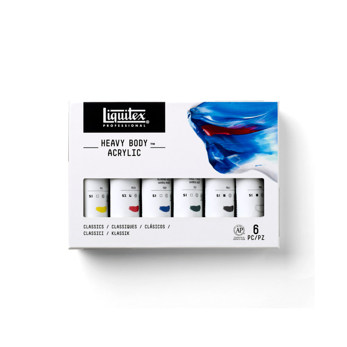 Liquitex heavy body acrylic classics set of 6 x22ml tubes