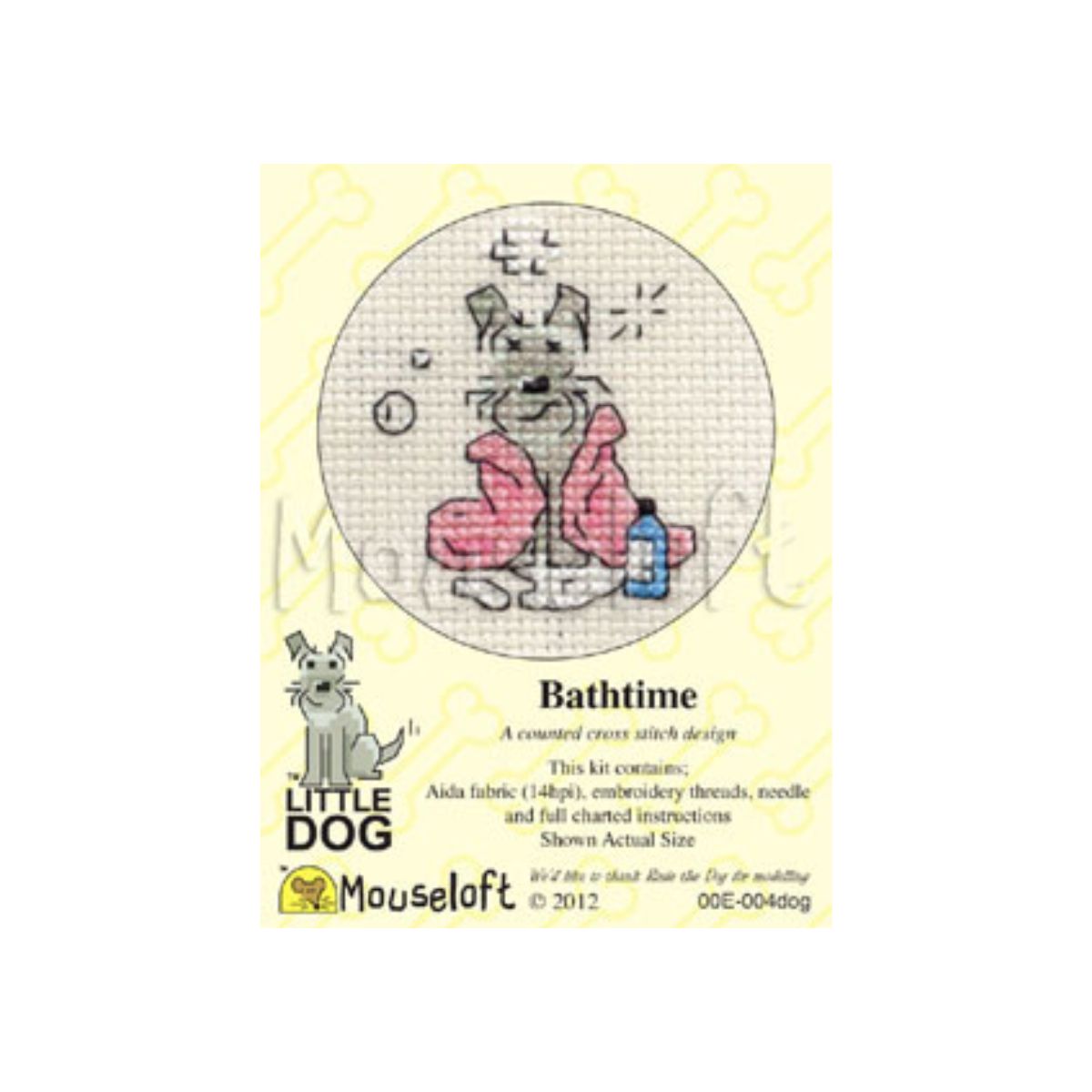 Bathtime Little Dog Mini Cross Stitch Kit