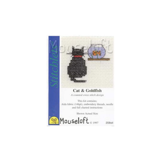 Stitchlets Cat & Goldfish Cross Stitch Kit