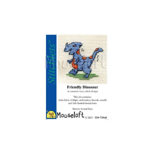 Stitchlets Friendly Dinosaur Mini Cross Stitch Kit