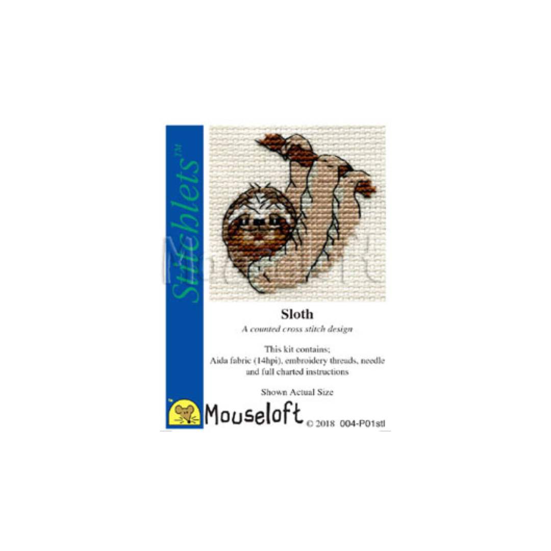 Stitchlets Sloth Cross Stitch Kit