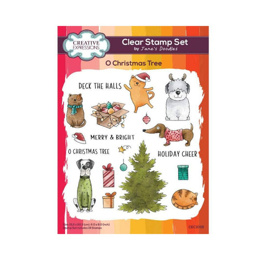 Jane's Doodles O Christmas Tree Clear Stamp Set