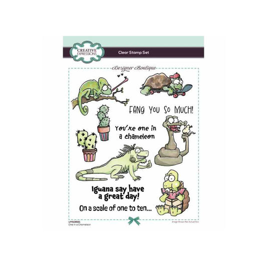 One In a Chameleon 6 in x 8 in Clear Stamp Set