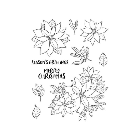 Jane's Doodles Poinsettia Clear Stamp Set