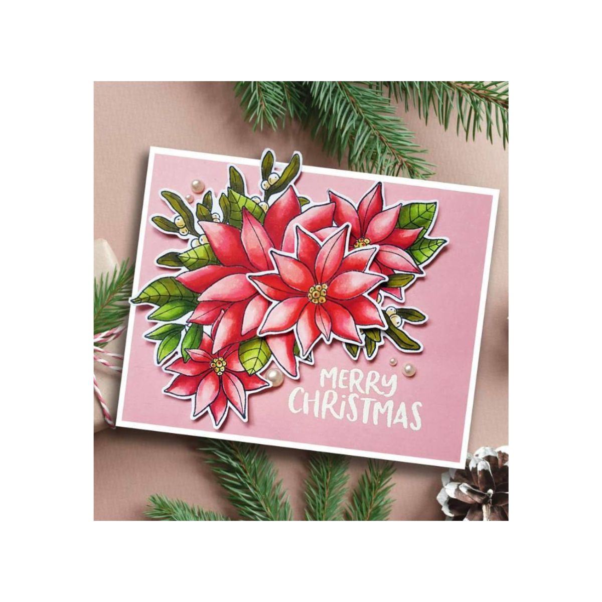 Jane's Doodles Poinsettia Clear Stamp Set