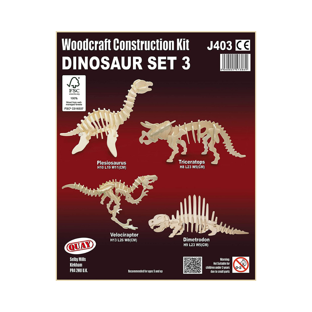 Quay Dinosaur Set 3 Woodcraft Construction Kit