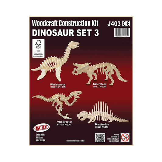 Quay Dinosaur Set 3 Woodcraft Construction Kit