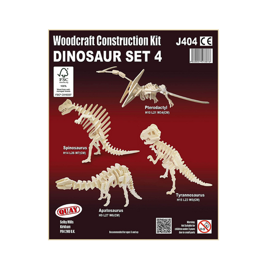 Quay Dinosaur Set 4 Woodcraft Construction Kit