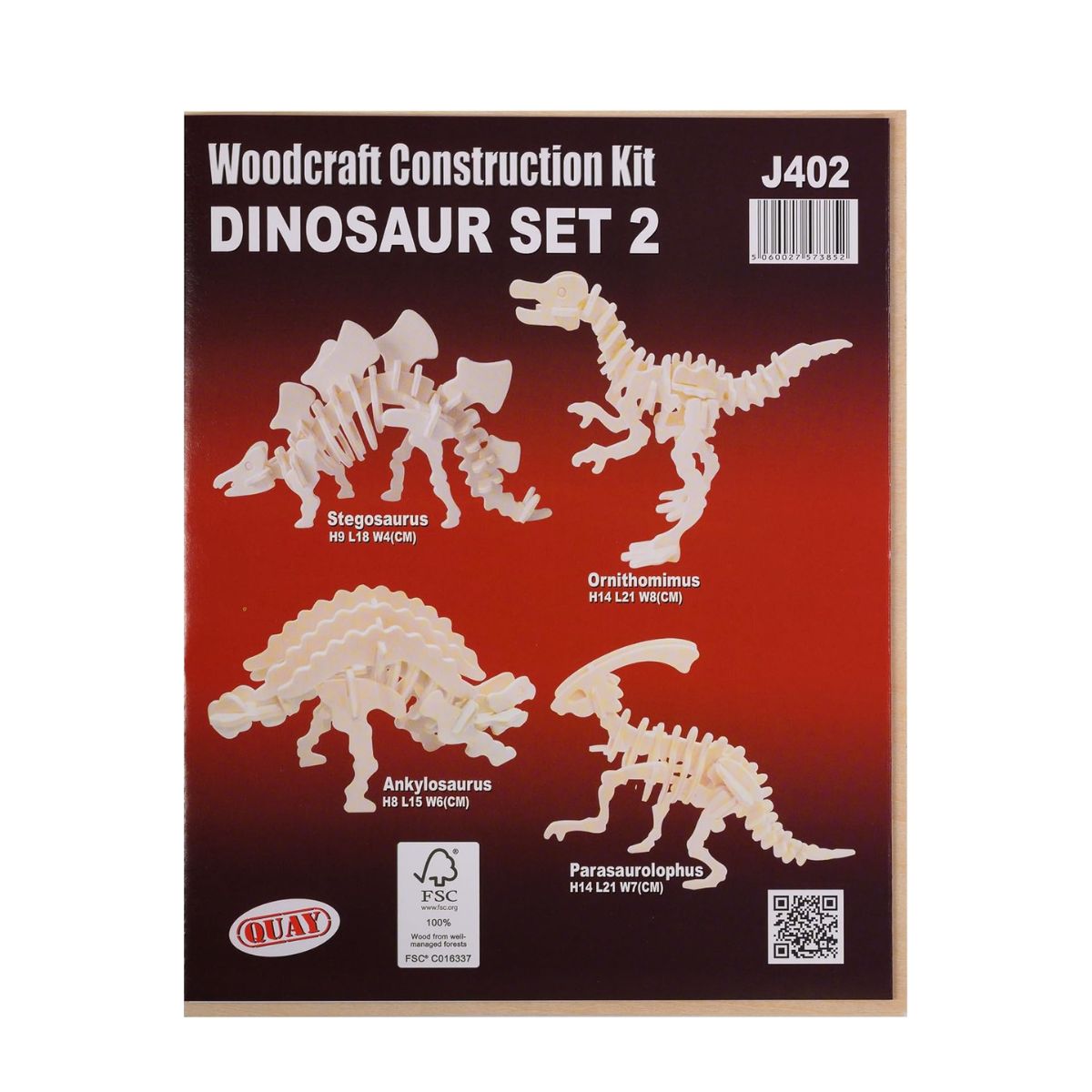 Quay Dinosaur Set 2 Woodcraft Construction Kit