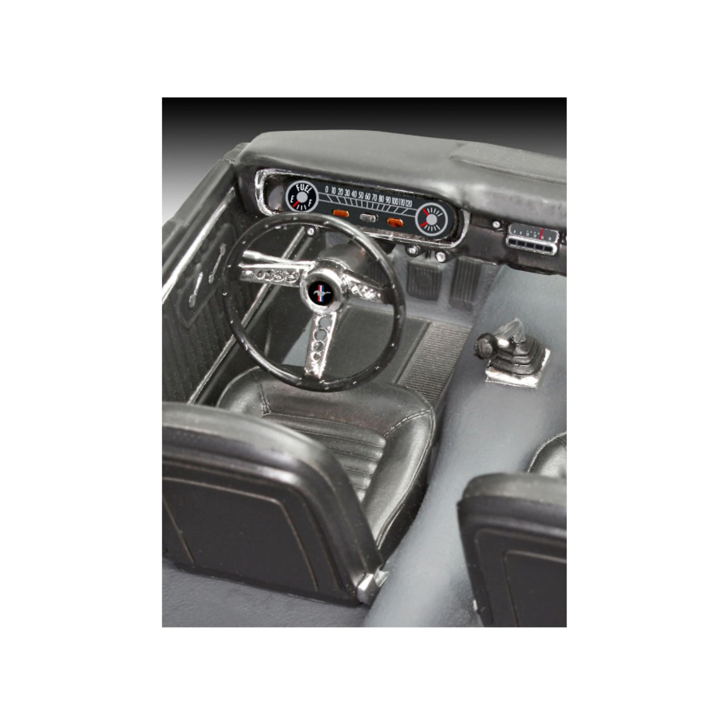 Revell 65 Ford Mustang 2+2 Fastback model car inside