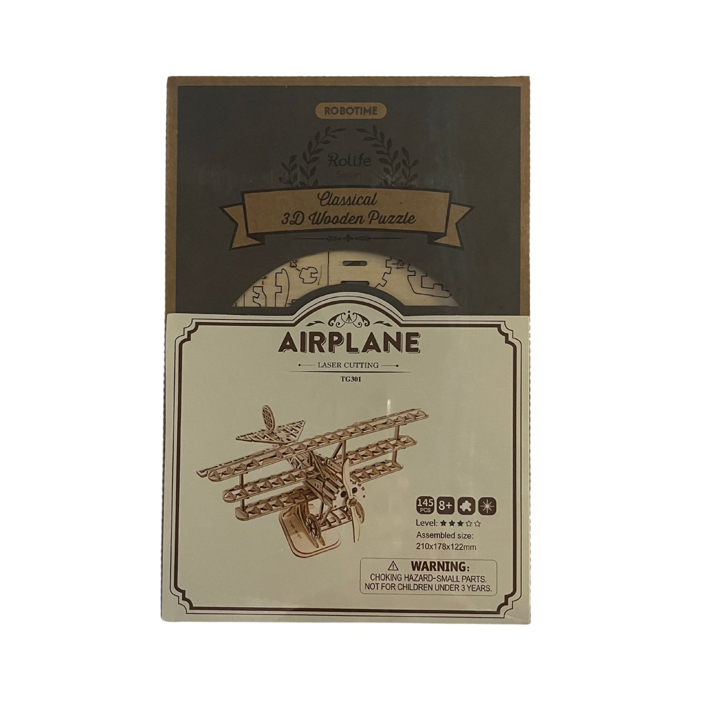 Rolife 3D Wooden Puzzle Airplane Model product packaging