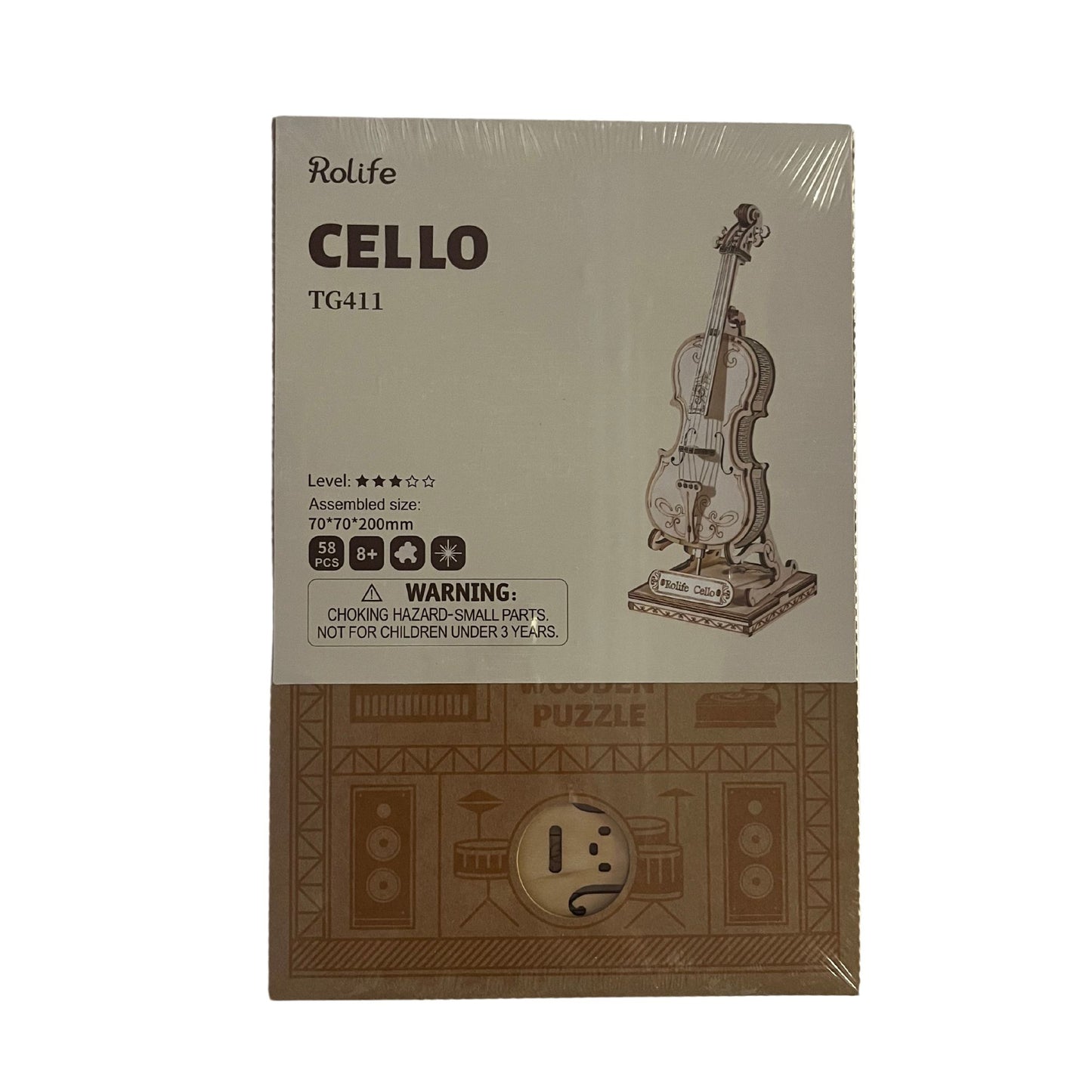 Rolife 3D Wooden Puzzle Cello Model