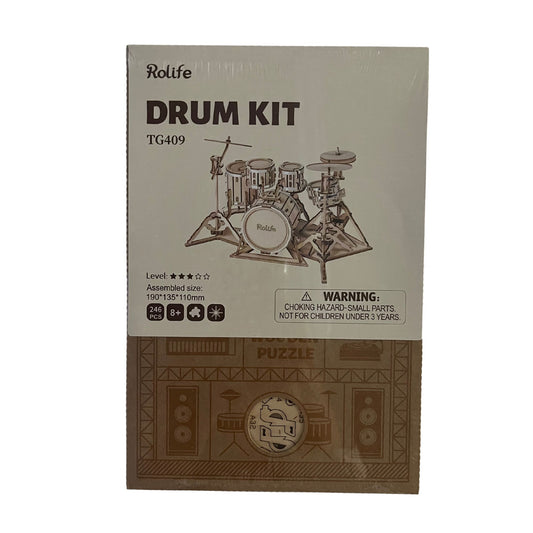 Rolife 3D Wooden Puzzle Drum Kit Model