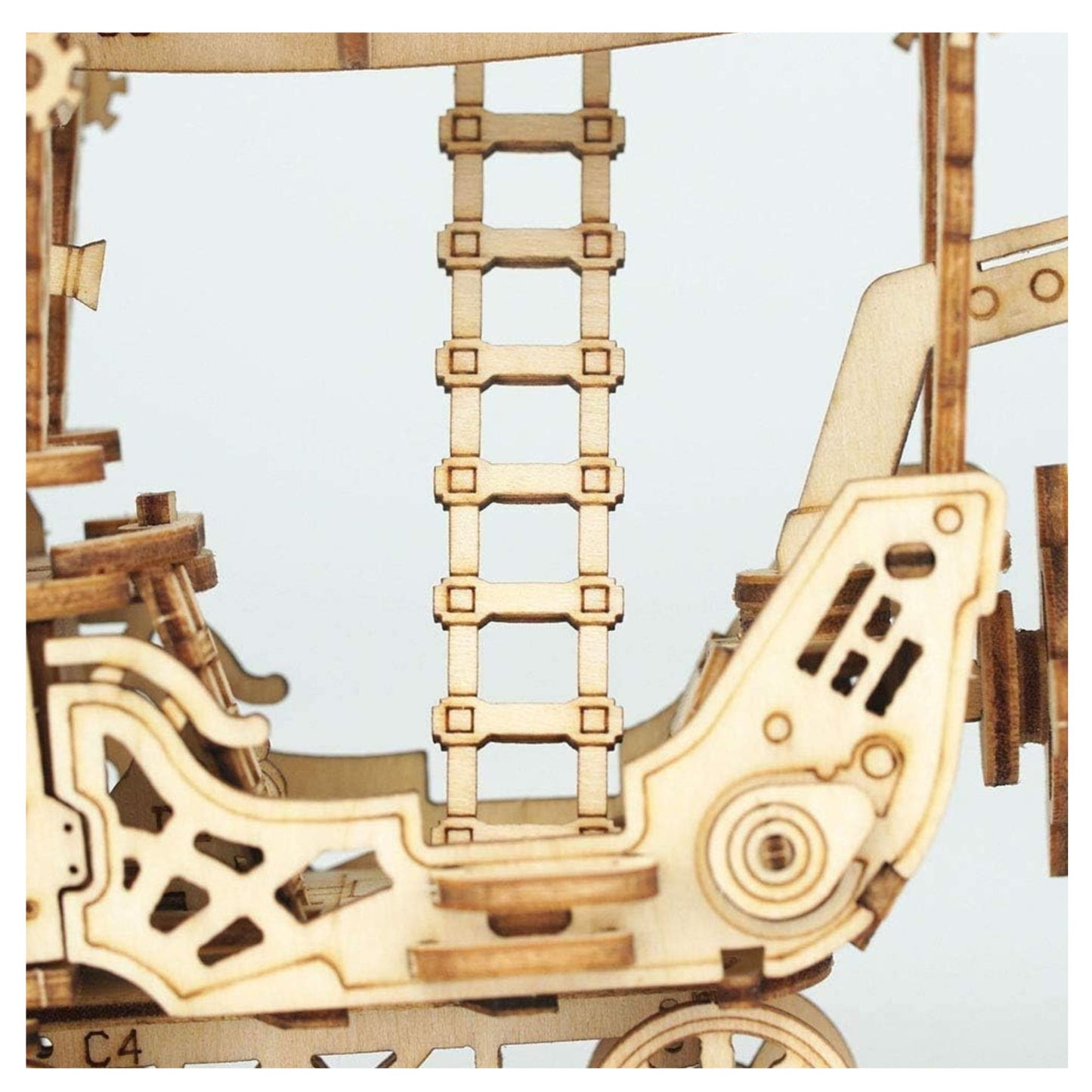Rolife 3D wooden puzzle airship close up of details