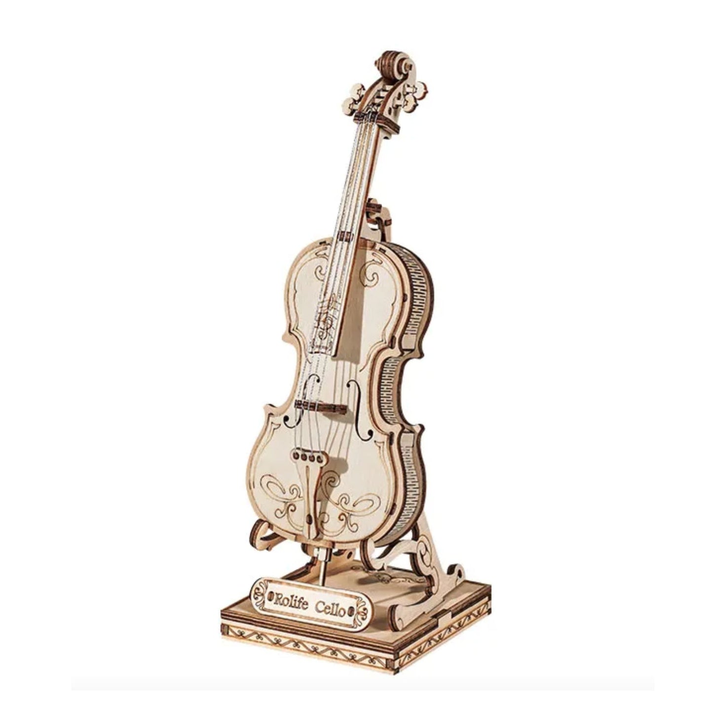 Rolife 3D wooden puzzle cello completed model