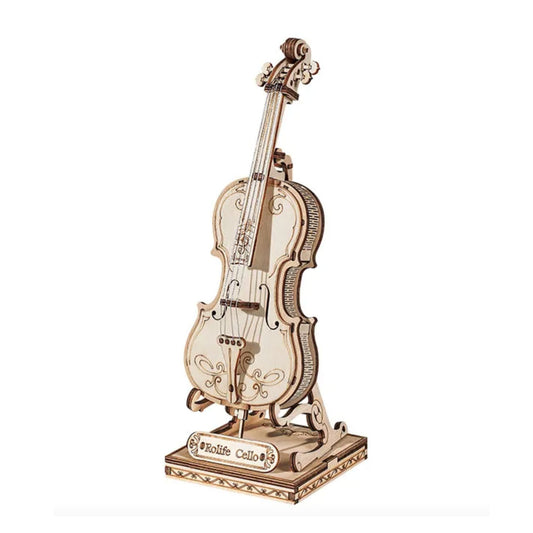 Rolife 3D wooden puzzle cello completed model