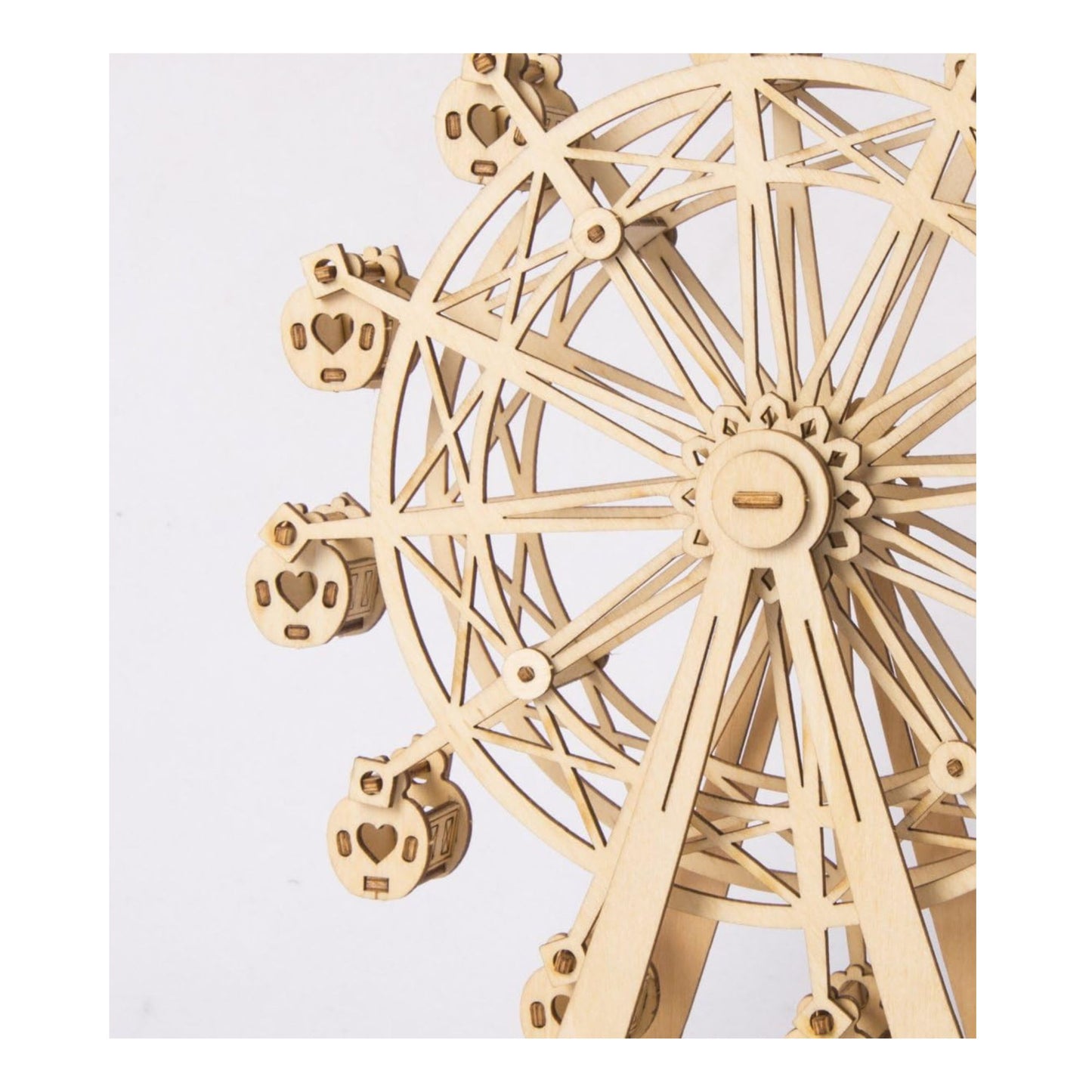 Rolife 3D wooden puzzle ferris wheel close up of details