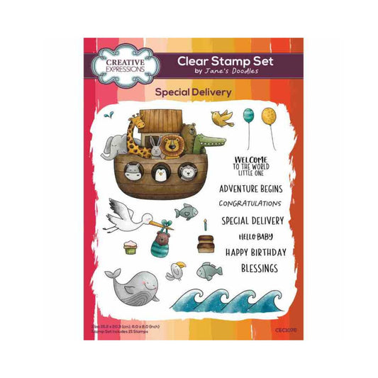 Jane's Doodles Special Delivery Clear Stamp Set