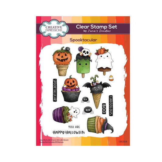 Jane's Doodles Spooktacular Clear Stamp Set
