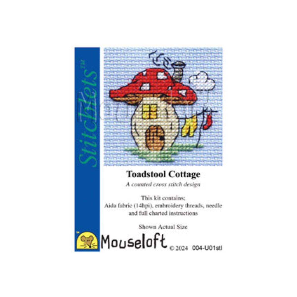 Stitchlets Toadstool Cottage cross stitch kit