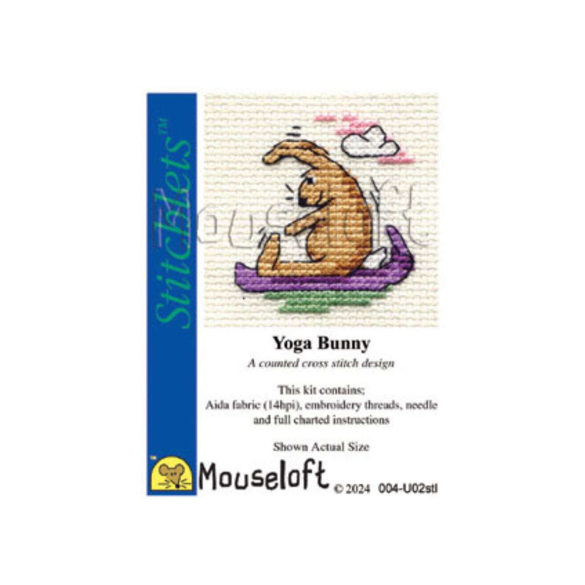 Stitchlets Yoga Bunny Mini Cross Stitch Kit