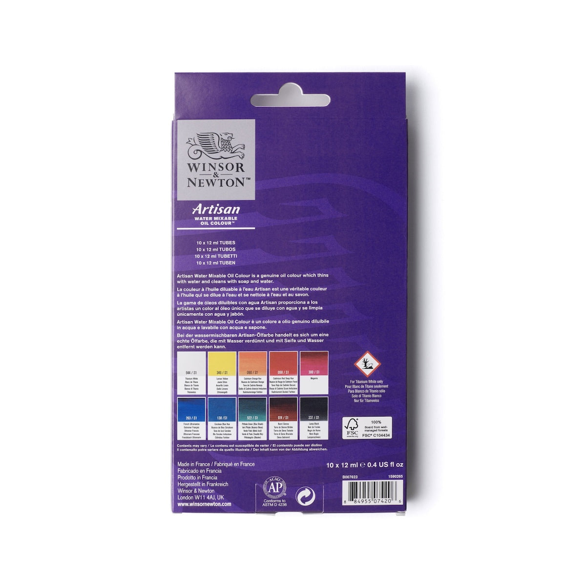 Winsor & Newton Artisan Water Mixable Oil Paint Tube Set (10 x 12ml)