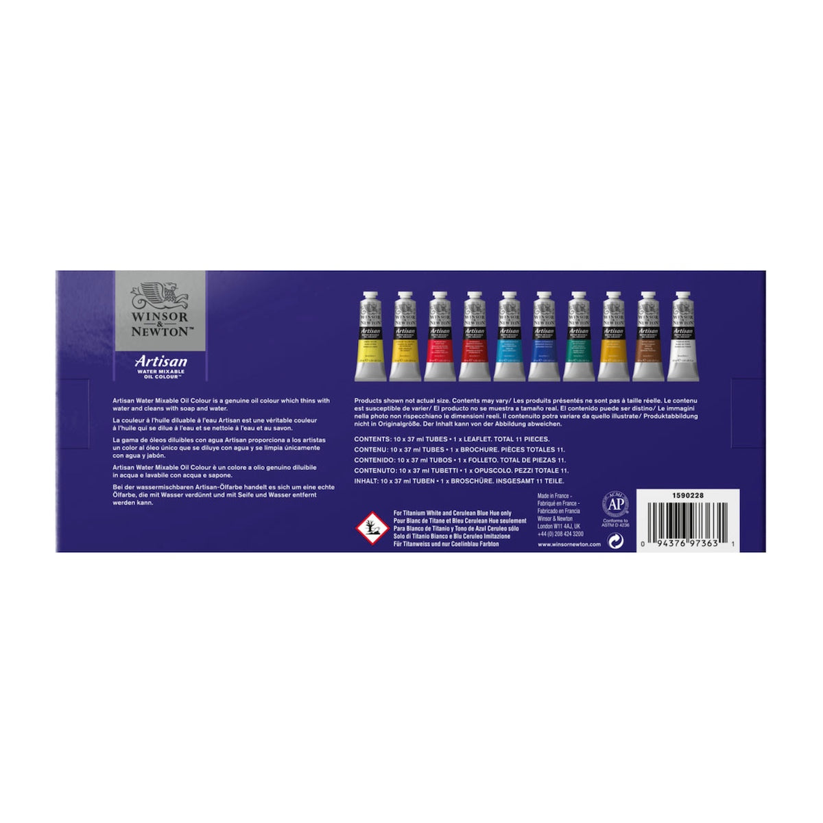 Winsor & Newton Artisan Water Mixable Oil Paint Tube Set (10 x 37ml)