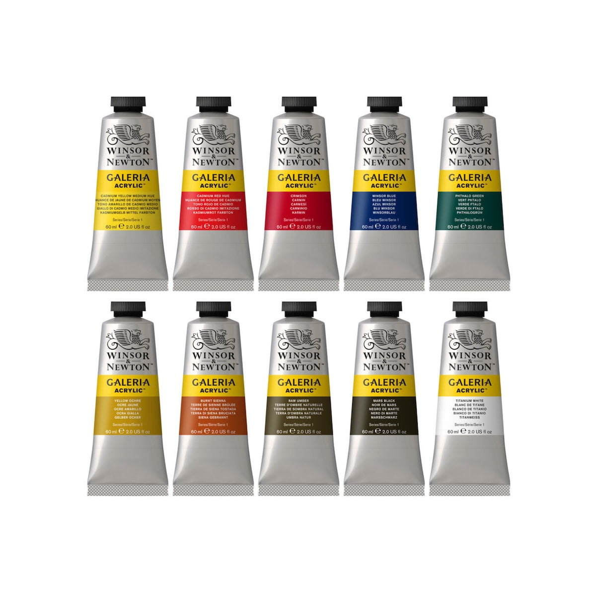 Winsor & Newton Galeria Acrylic Paint Tube Set (10x60ml)