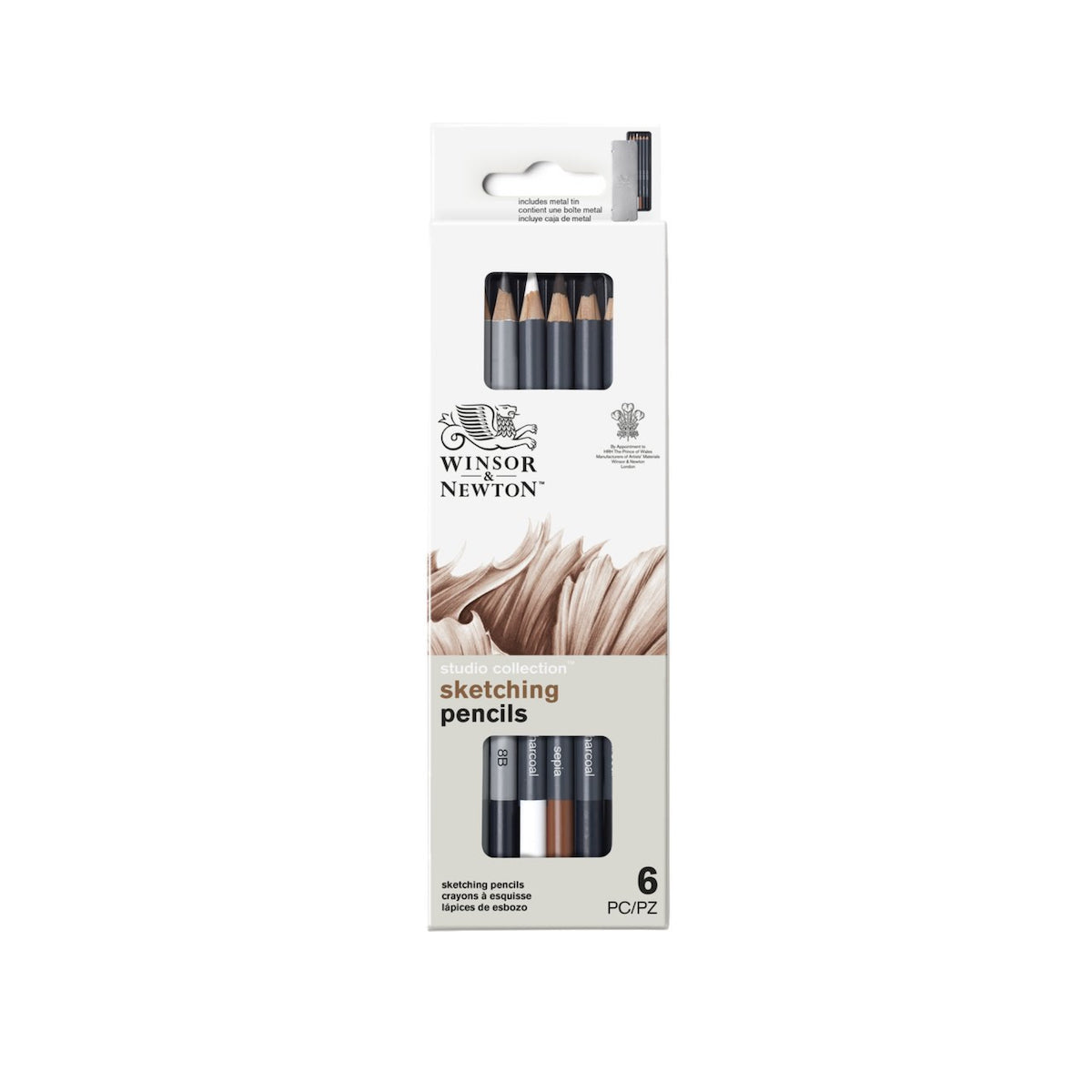 Winsor & Newton Studio Collection Sketching Pencils (set of 6 in metal tin)