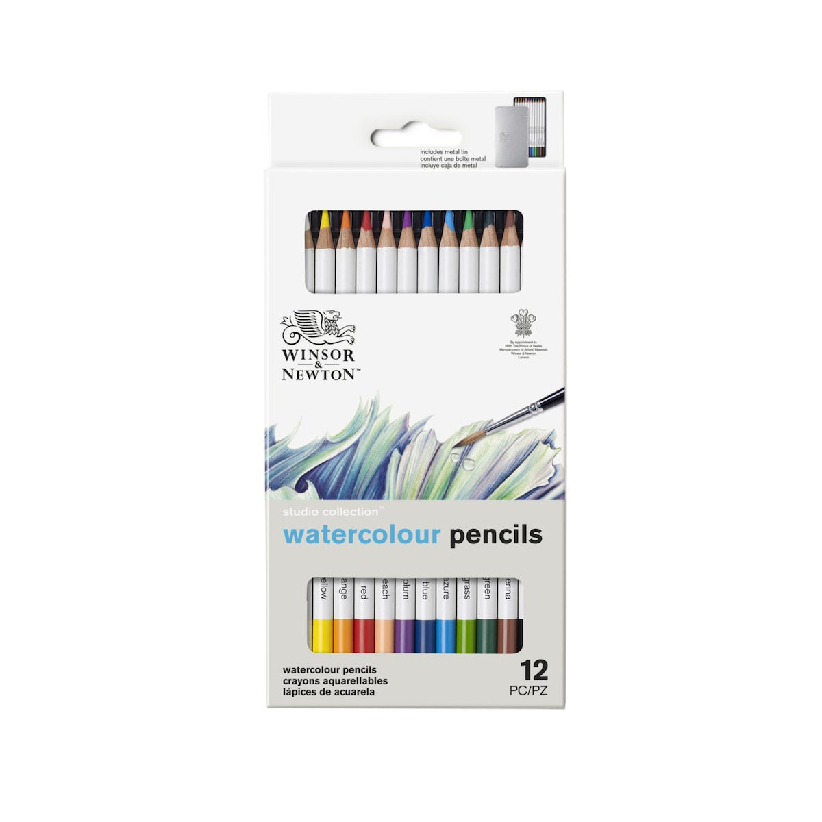 Winsor & Newton Studio Collection Watercolour Pencils (set of 12 in metal tin)
