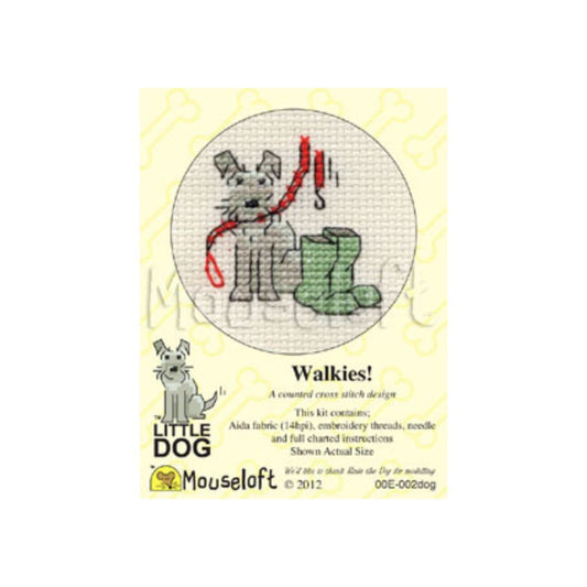 Walkies! Little Dog Mini Cross Stitch Kit