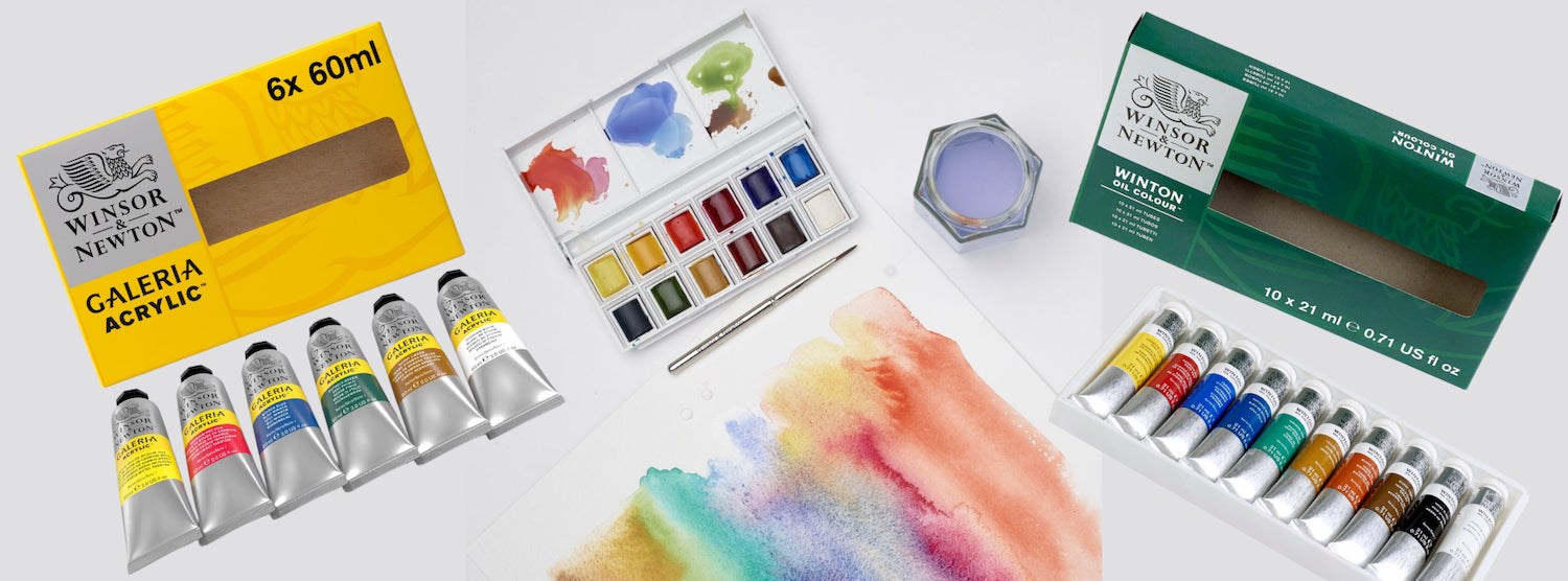 Selection of Winsor & Newton artist paint sets