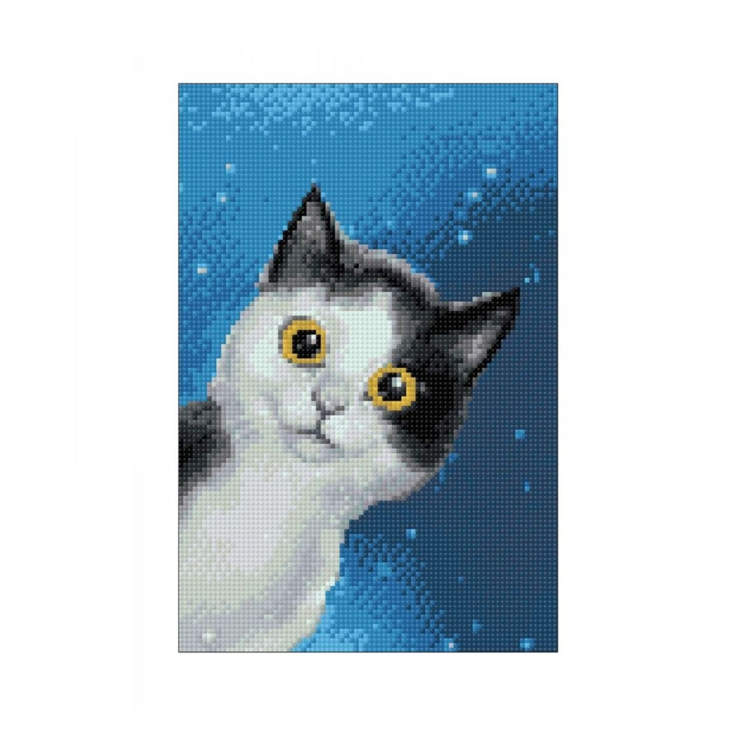 Diamond painting of Curiosity cat from Wizardi