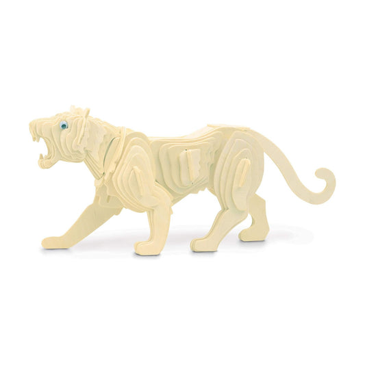 Wooden model tiger made from Quay woodcraft construction kit.
