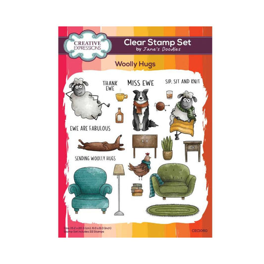 Jane's Doodles Woolly Hugs Clear Stamp Set