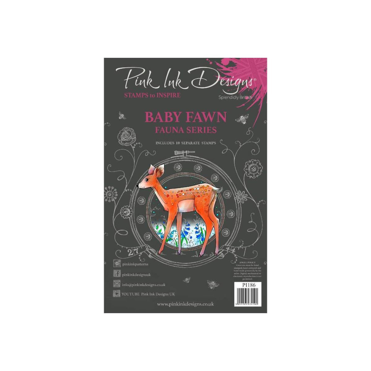 pink ink designs baby fawn stamp