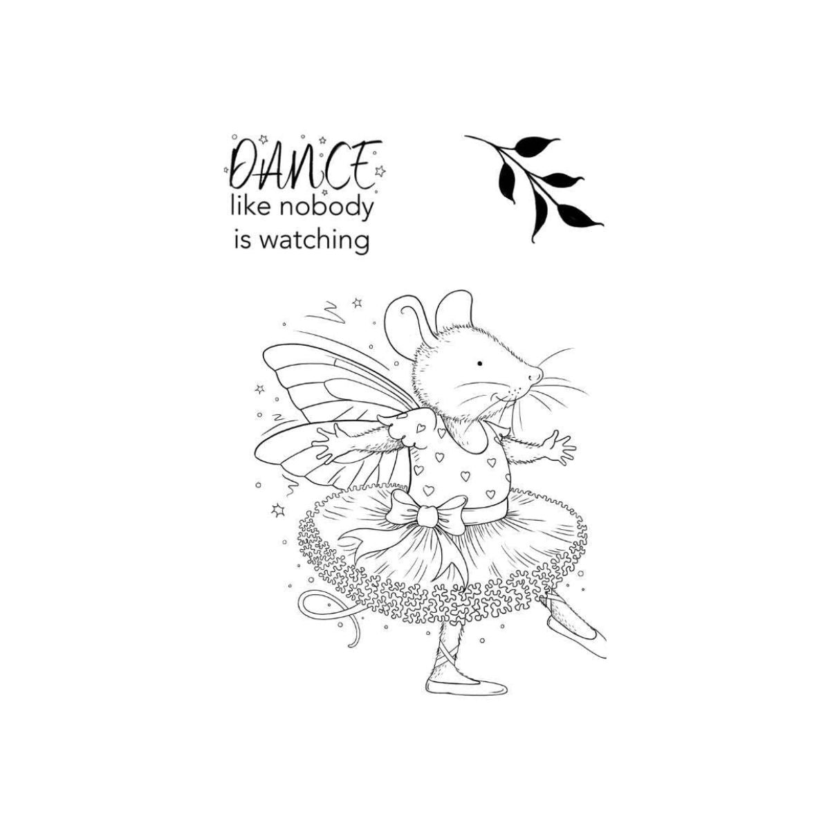 pink ink designs ballet mouse clear stamp
