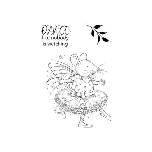 pink ink designs ballet mouse clear stamp